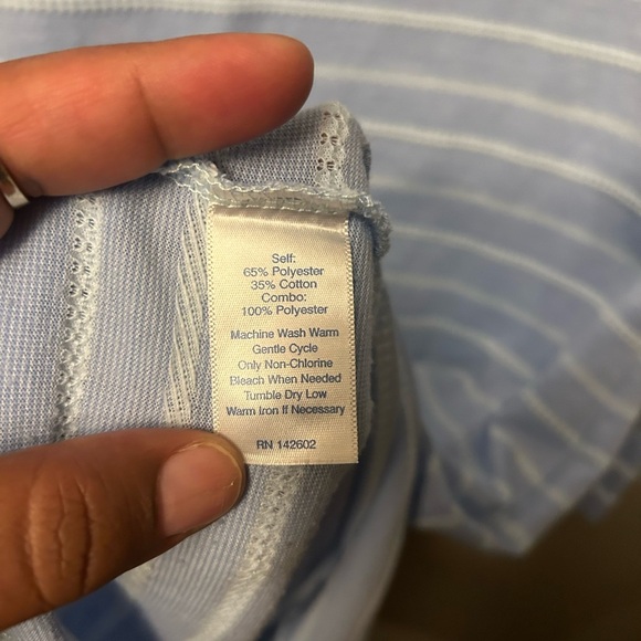 Sail to Sable dress - light blue/white stripe long sleeve casual lightweight - Picture 9 of 10